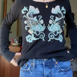 Rare Vintage KOI Lucky Brand Long Sleeve Tee